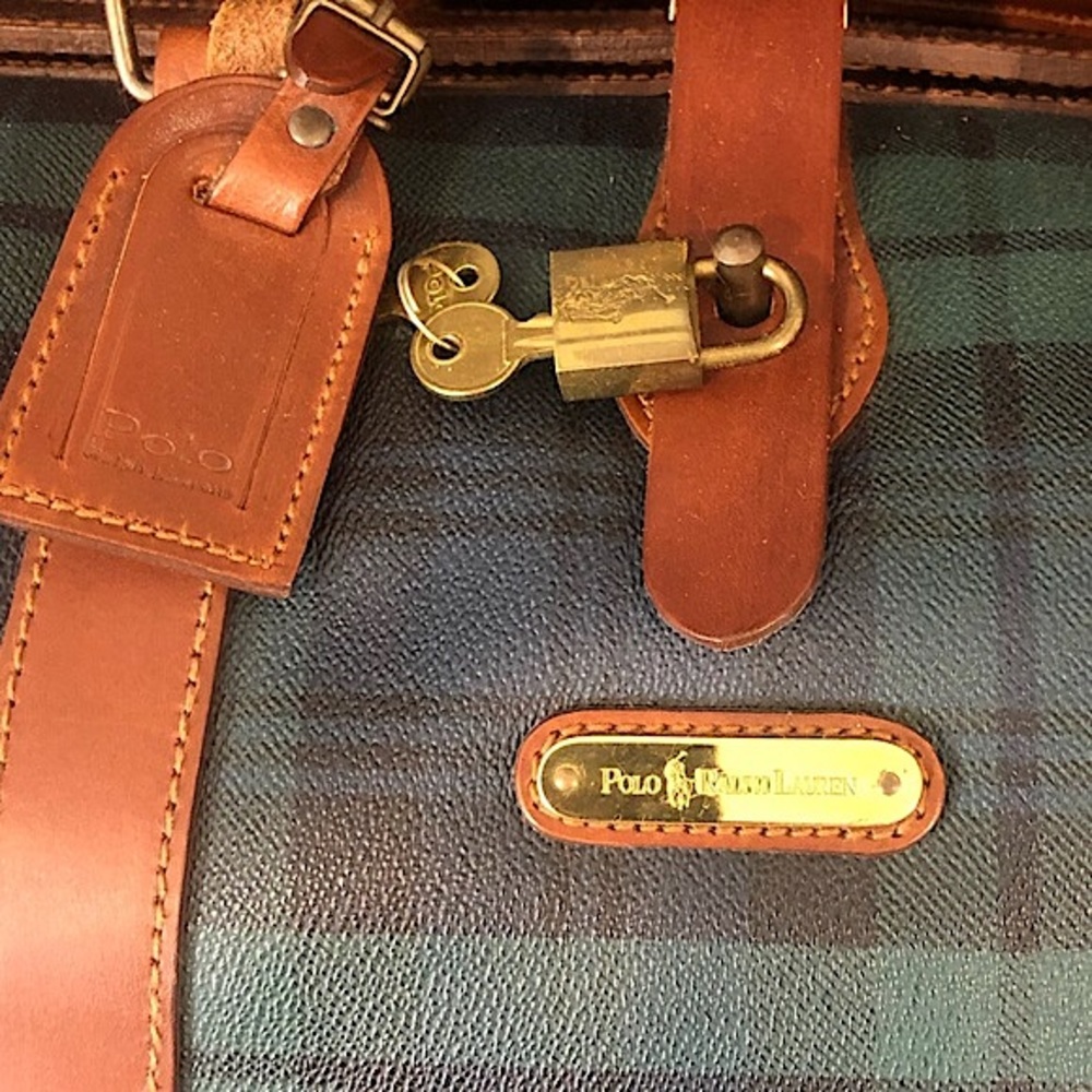 RALPH LAUREN Black Watch Plaid Boston Weekend Travel Duffle Bag 52cm - Picture 4 of 17
